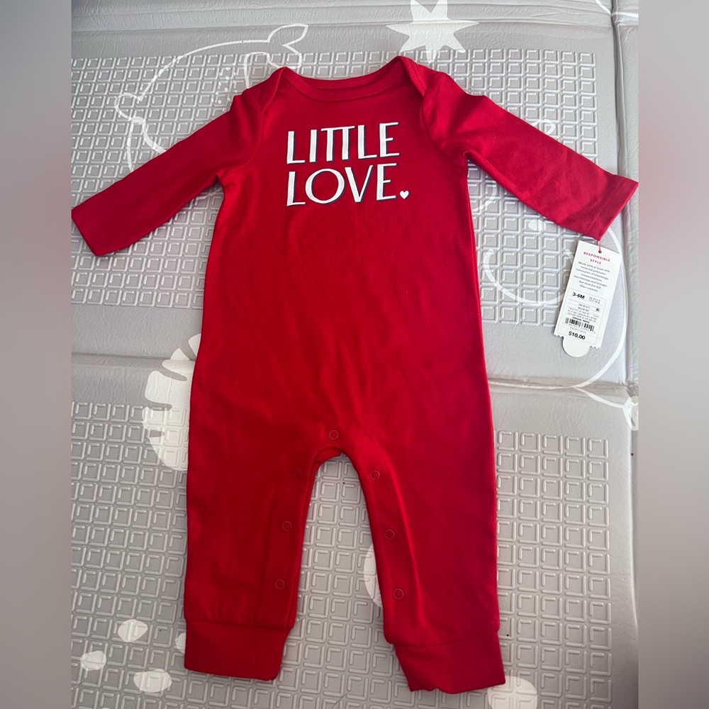 Red 'Little Love' Kids One Piece